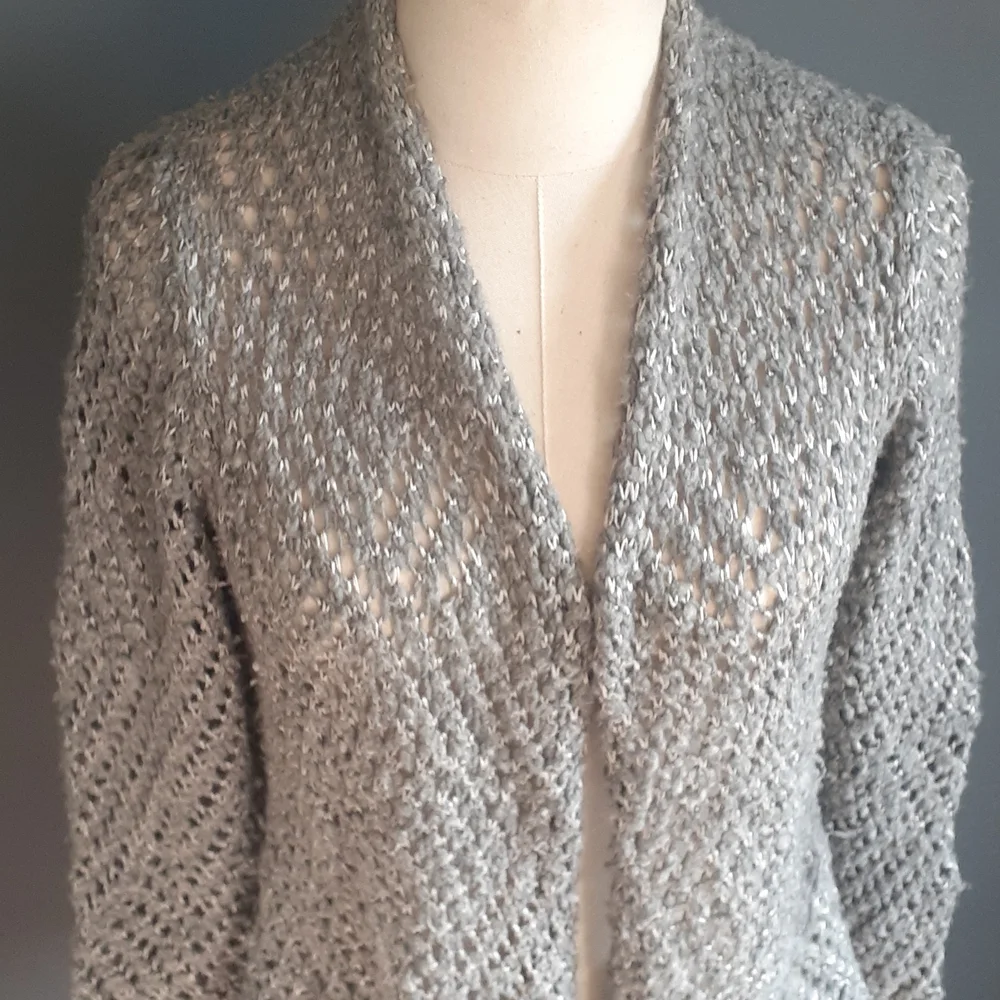 Eileen Fisher women's gray cardigan sweater size M - Picture 4 of 11